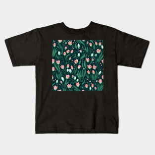 Abstract Seamless Floral Pattern Kids T-Shirt